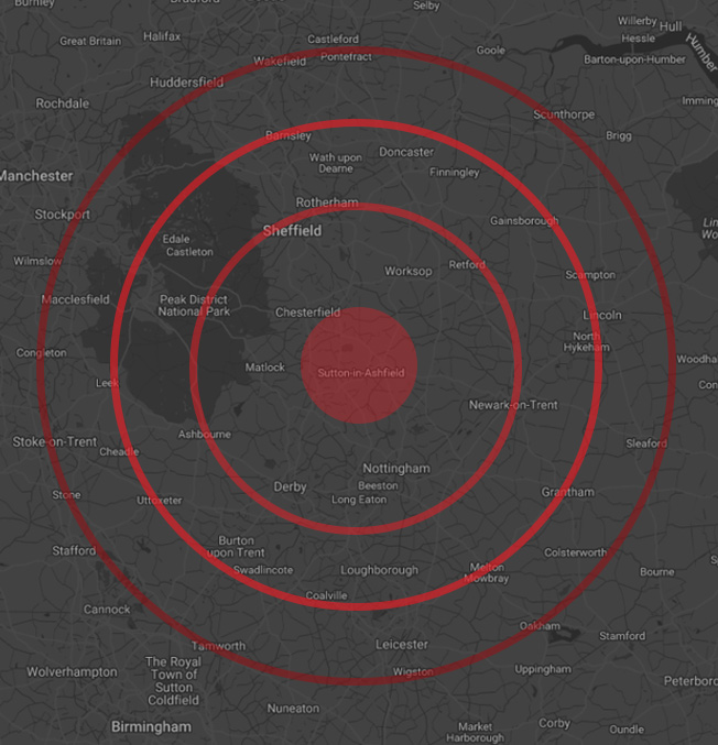 Areas Covered By The Wheel Repair Man Ltd
